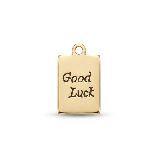 Classic Gold Good Luck Tag Charm