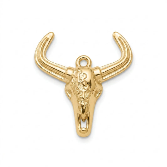 Classic Gold Longhorn Skull Charm