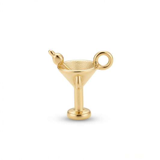 Classic Gold Martini Glass Charm