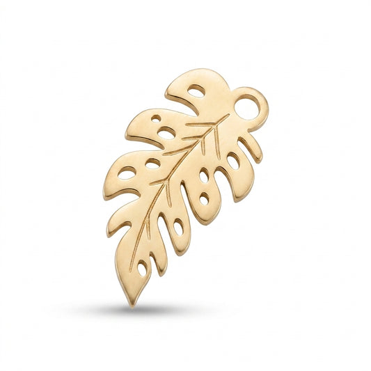 Classic Gold Monstera Leaf Charm
