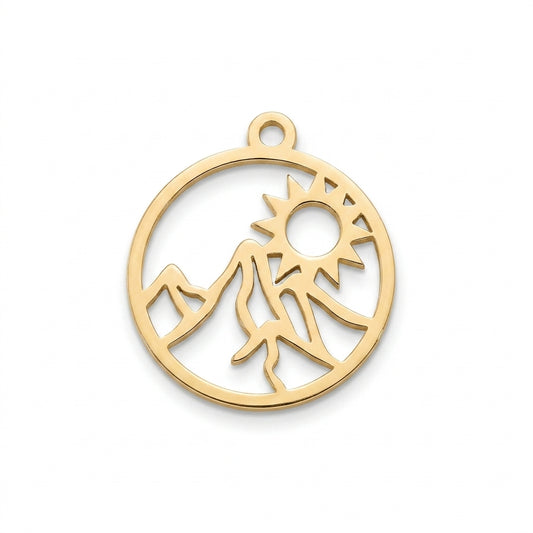 Classic Gold Mountain Sunrise Charm