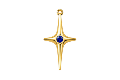 Classic Gold North Star with Navy Gem Charm