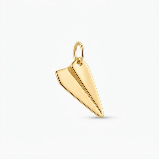 Classic Gold Paper Airplane Charm