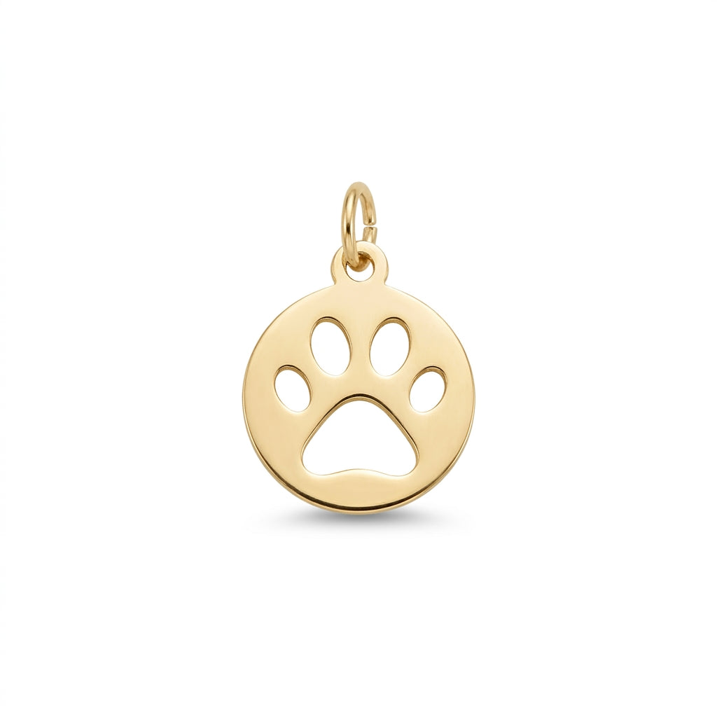 Classic Gold Paw Print Charm