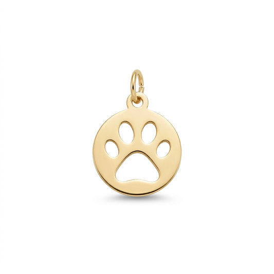 Classic Gold Paw Print Charm