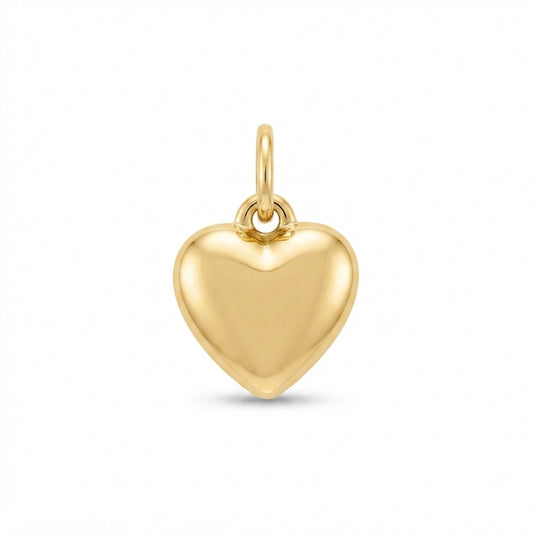 Classic Gold Puffy Heart Charm