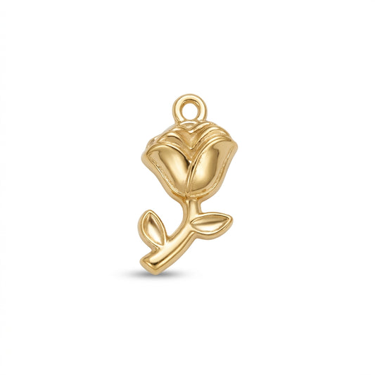 Classic Gold Rose Bud Charm