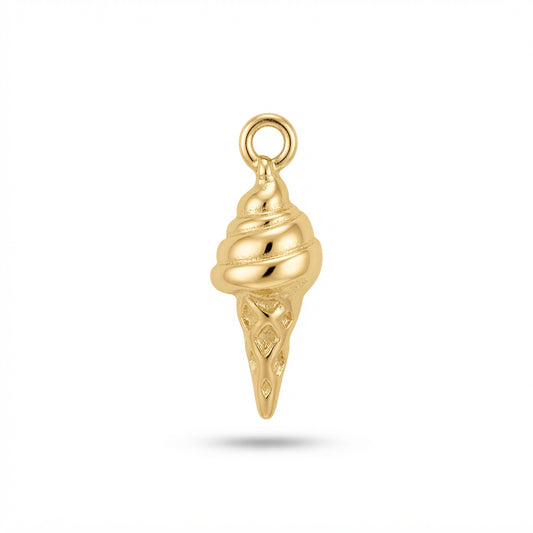 Classic Gold Ice Cream Cone Charm