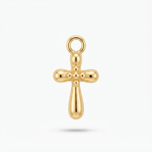 Classic Gold Teardrop Cross Charm