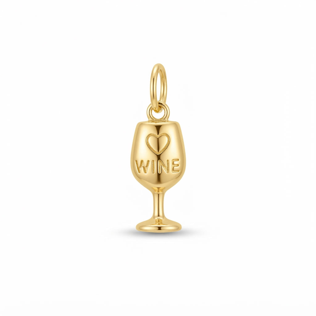 Classic Gold Wine Glass Charm