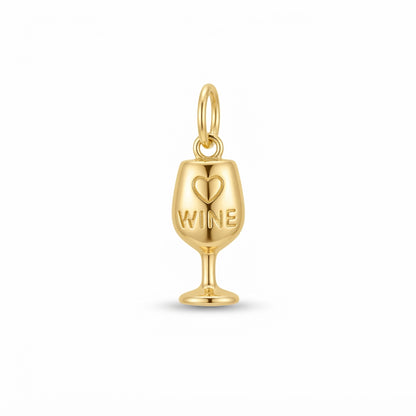 Classic Gold Wine Glass Charm