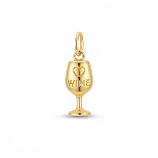 Classic Gold Wine Glass Charm