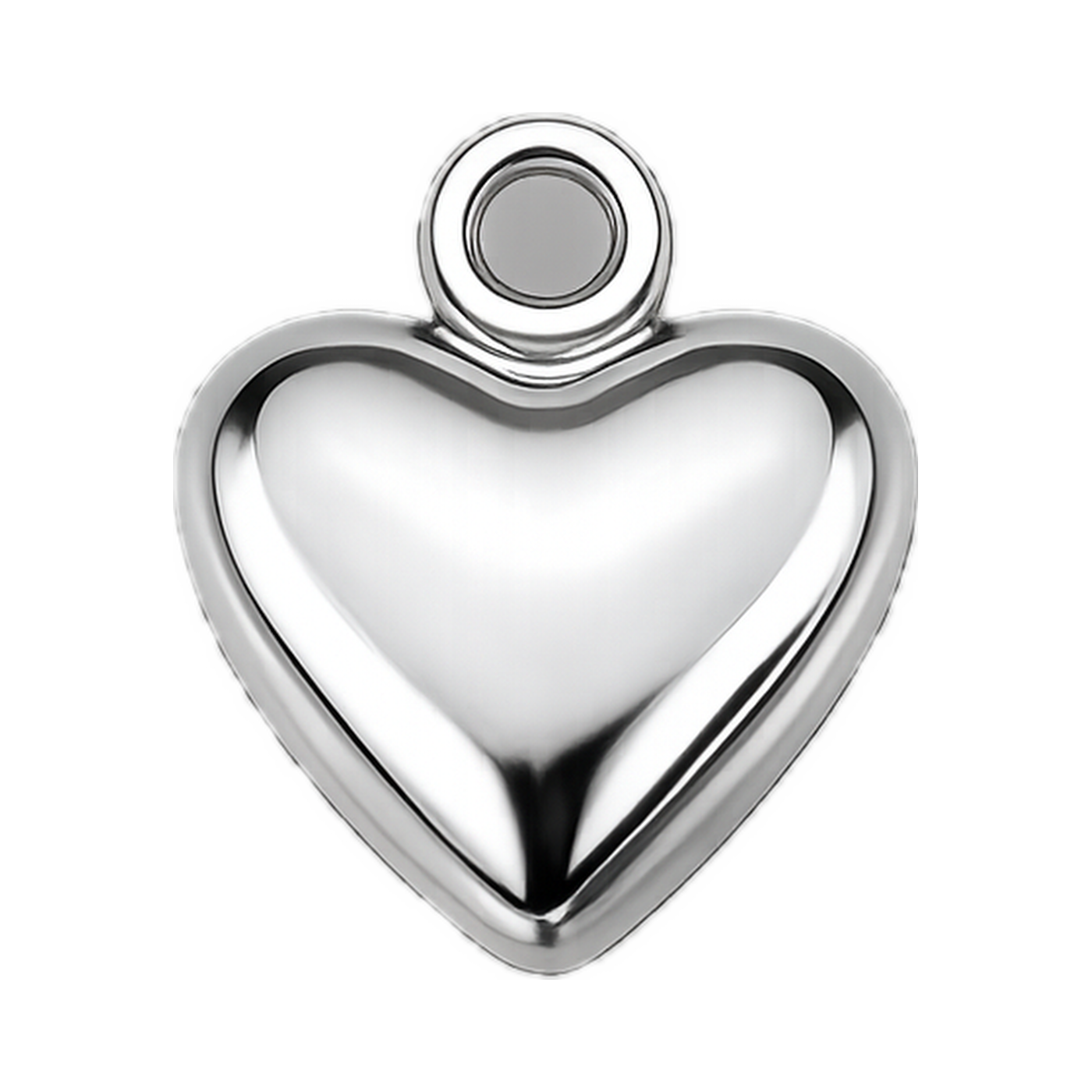 Classic Hollow Heart Silver Charm