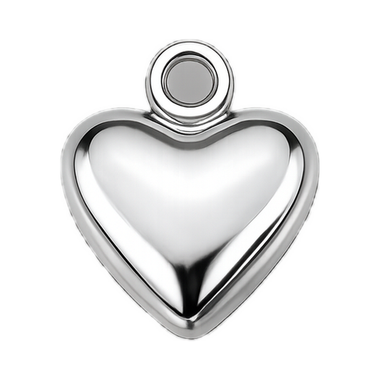 Classic Hollow Heart Silver Charm