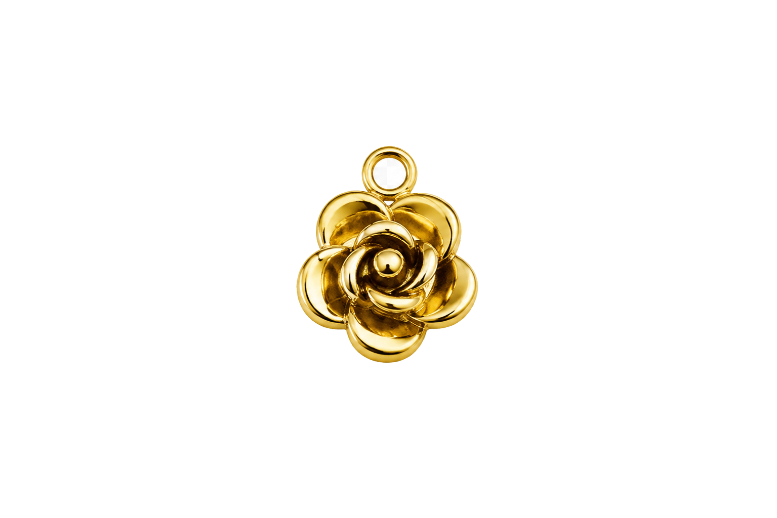 Classic Rose Head Gold Charm