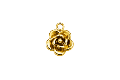 Classic Rose Head Gold Charm