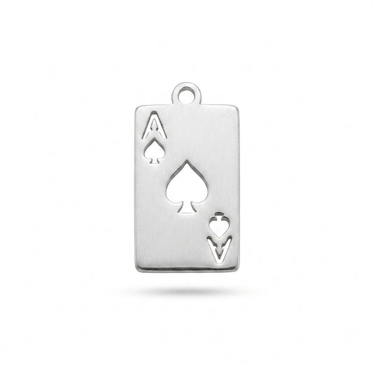 Classic Silver Ace Of Spades Charm