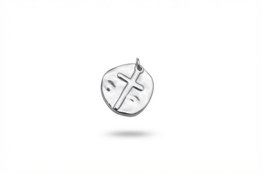 Classic Silver Cross Medallion Charm