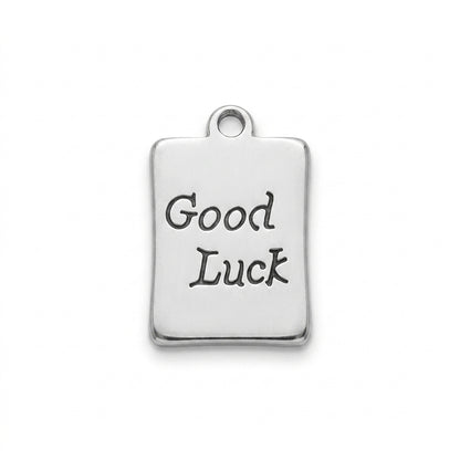 Classic Silver Good Luck Tag Charm