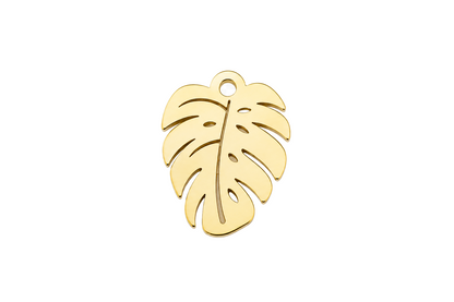 Classic Gold Monstera Leaf Charm