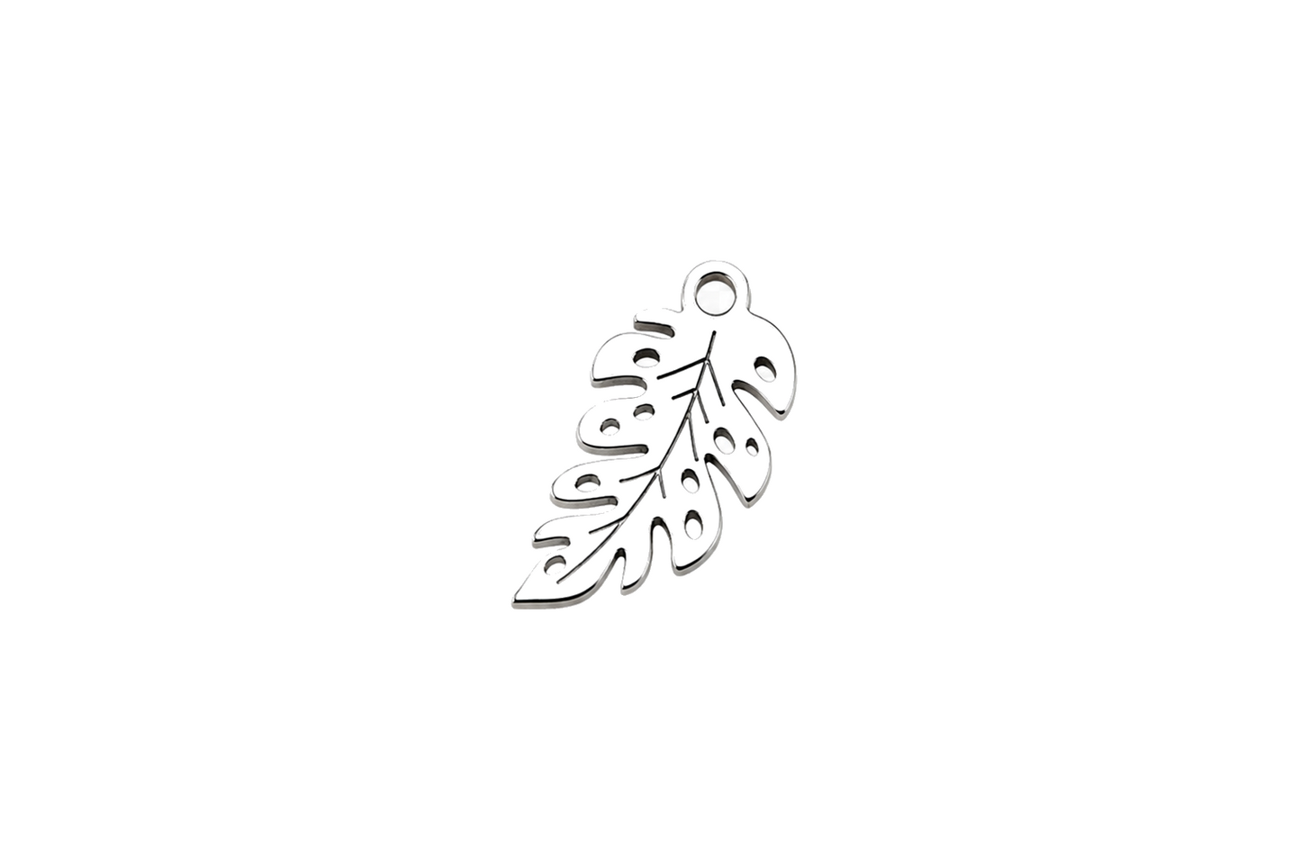 Classic Silver Tropical Leaf Charm
