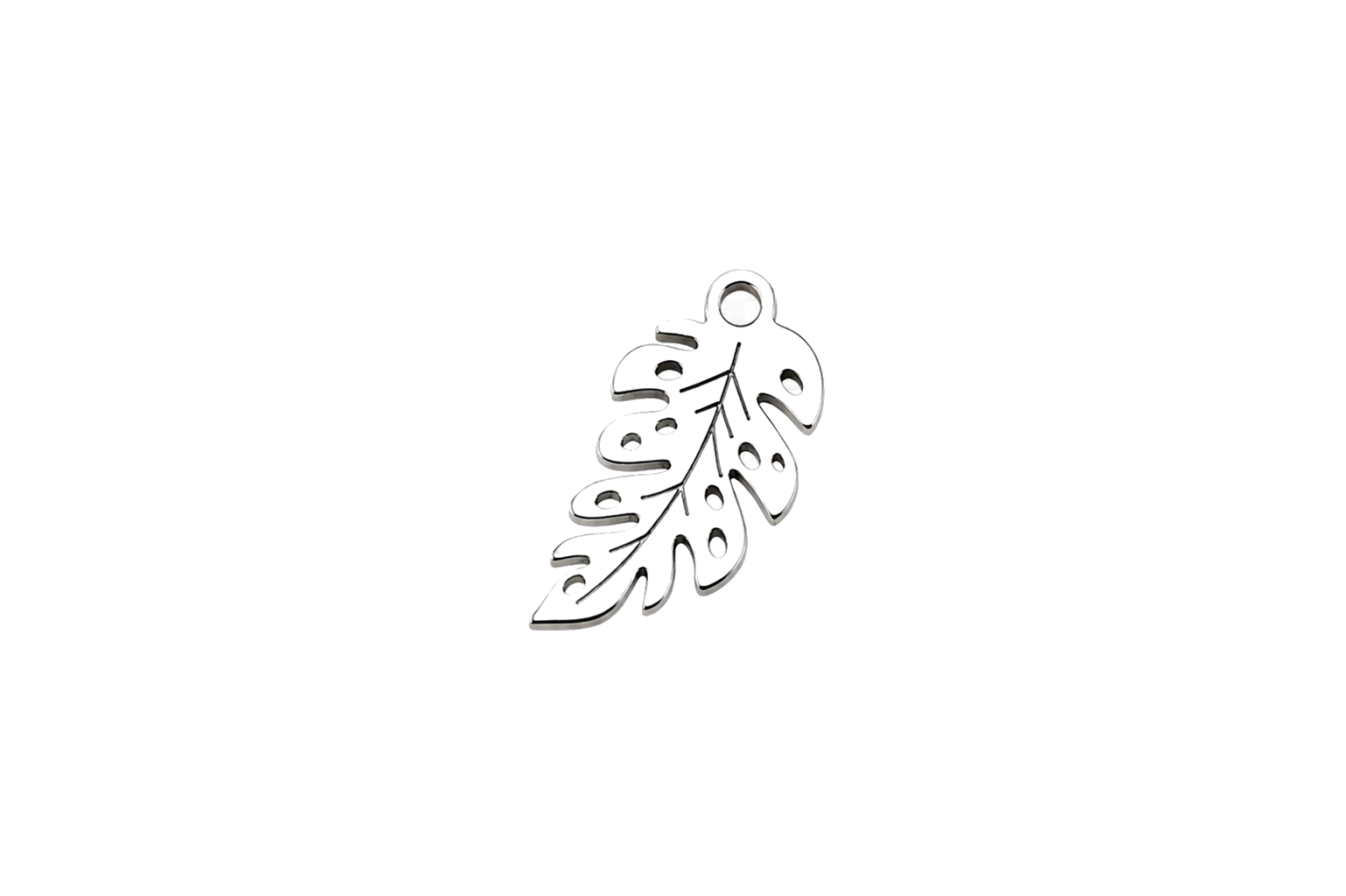 Classic Silver Tropical Leaf Charm