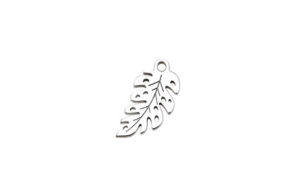 Classic Silver Tropical Leaf Charm