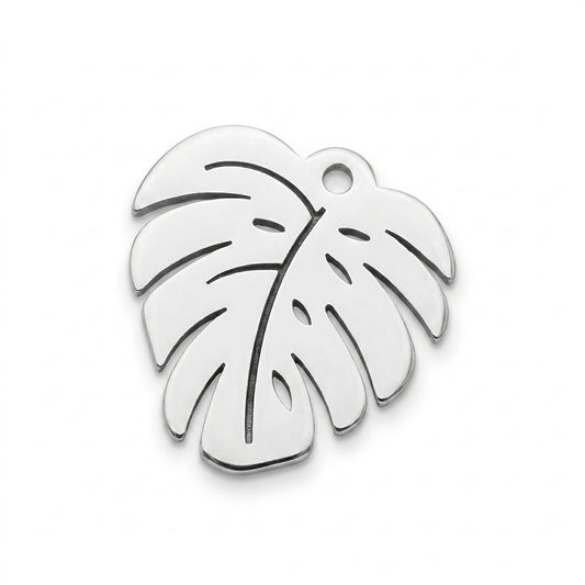 Classic Silver Monstera Leaf Charm