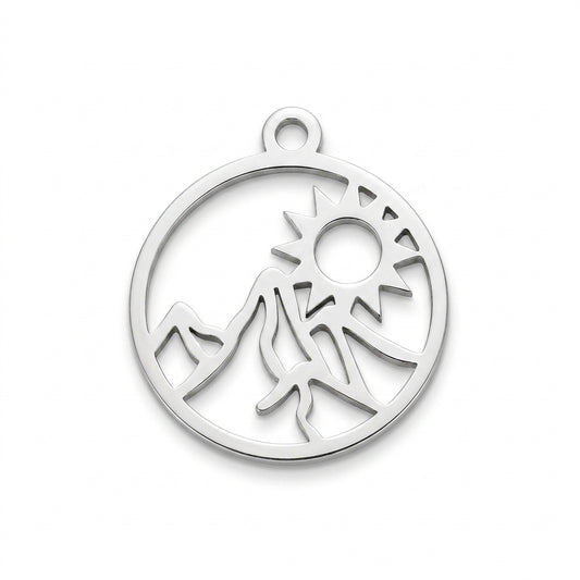 Classic Silver Mountain Sunrise Charm