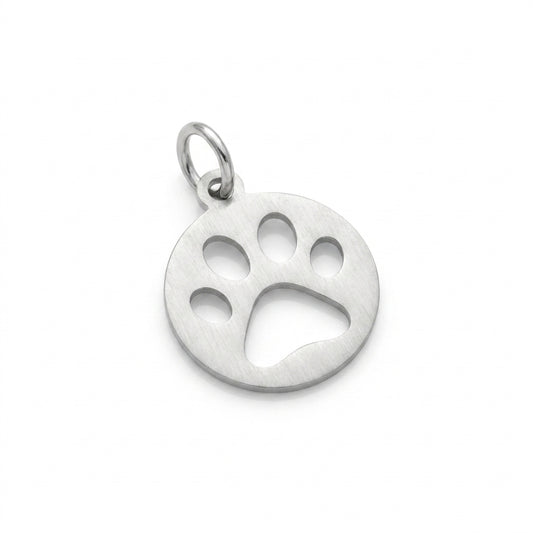 Classic Silver Paw Print Charm