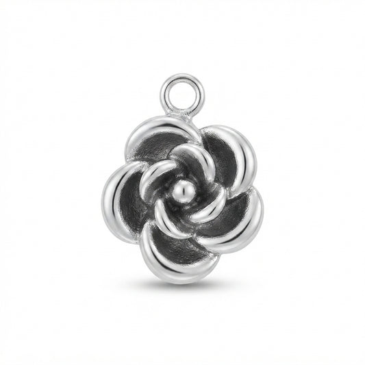 Classic Silver Rose Charm