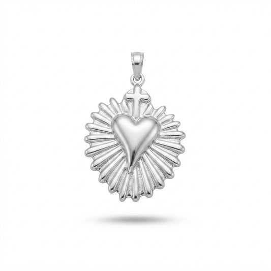 Classic Silver Sacred Heart Charm