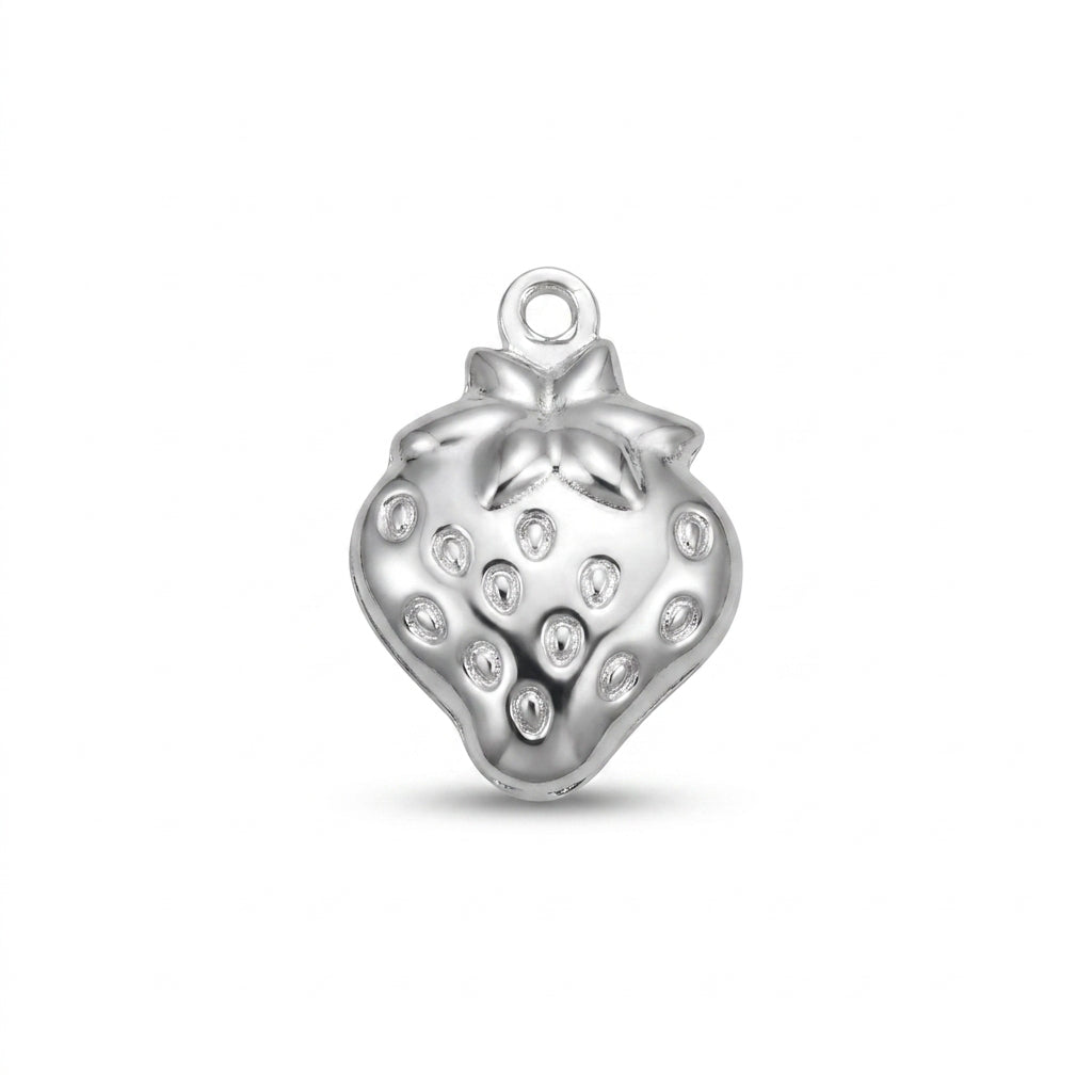 Classic Silver Strawberry Charm