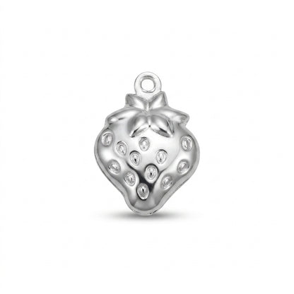 Classic Silver Strawberry Charm