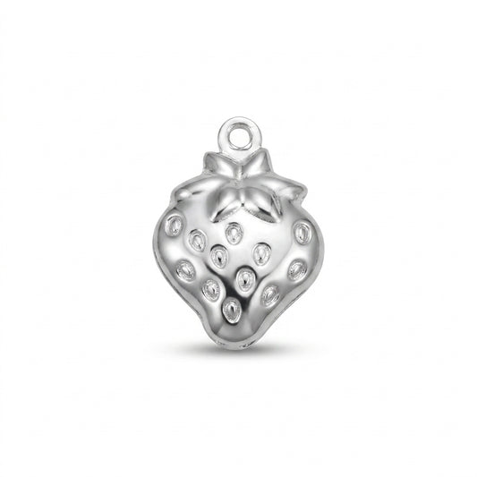 Classic Silver Strawberry Charm