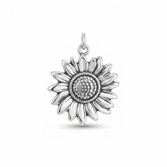 Classic Silver Sunflower Charm