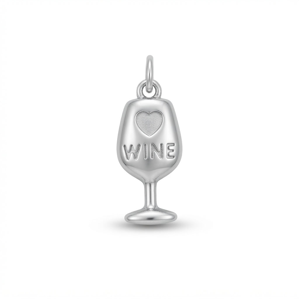 Classic Silver Wine Glass Charm