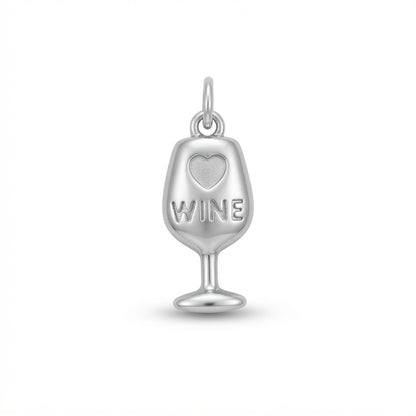 Classic Silver Wine Glass Charm