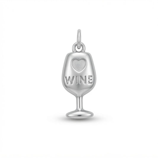 Classic Silver Wine Glass Charm