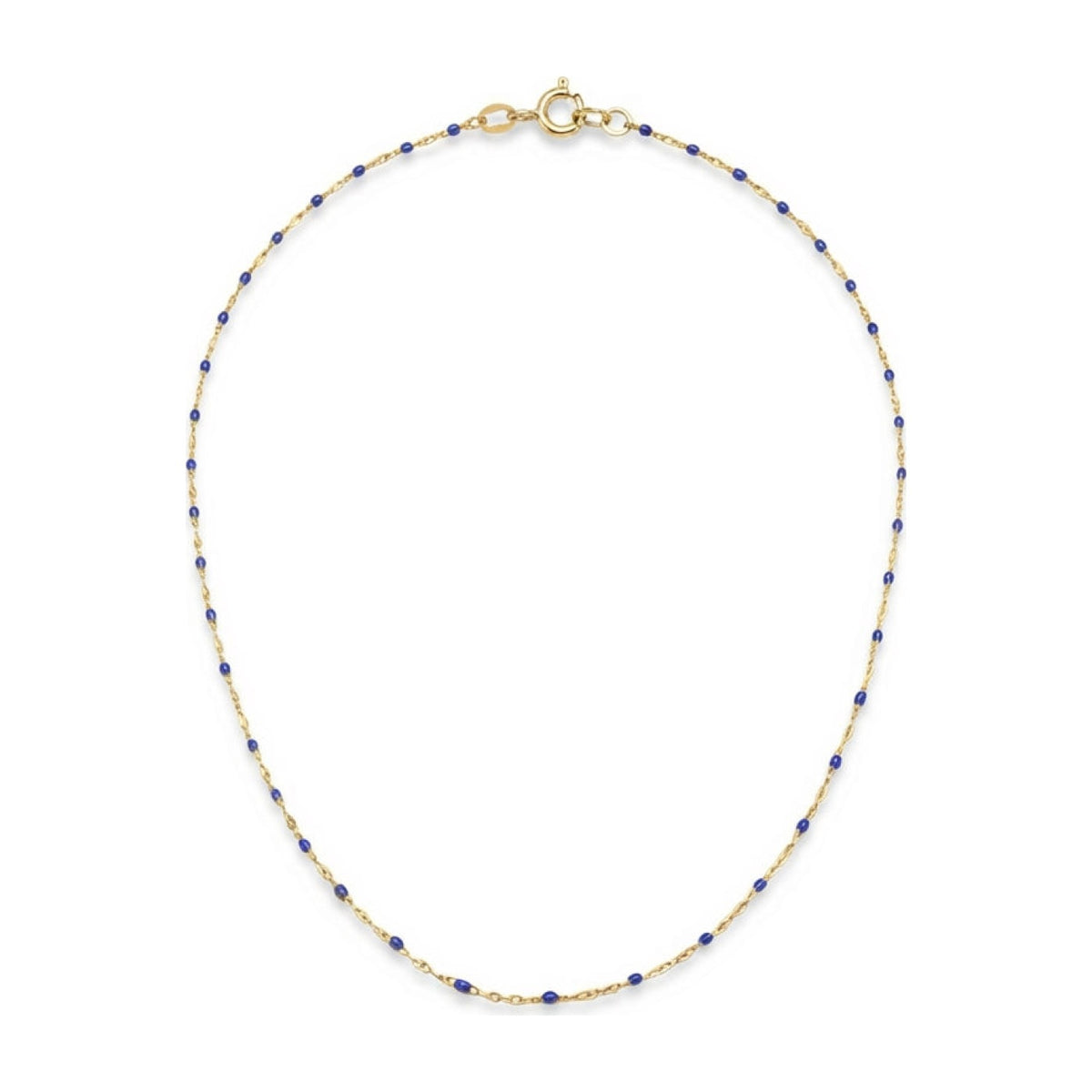 Cobalt Enamel Gold Necklace