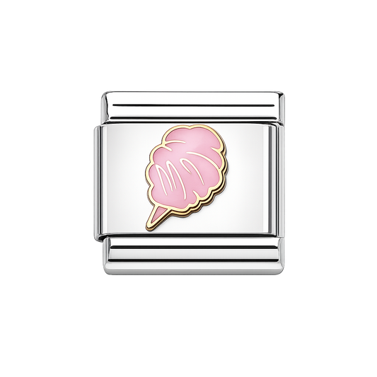 Cotton candy Italian Charm — Silver