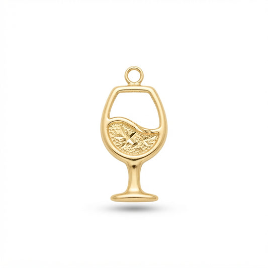Crystal Gold Wine Glass Charm