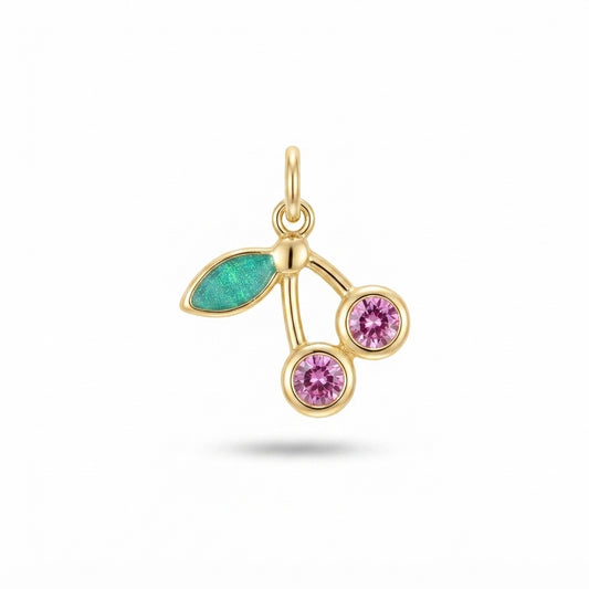 Crystal Pink Cherry Charm