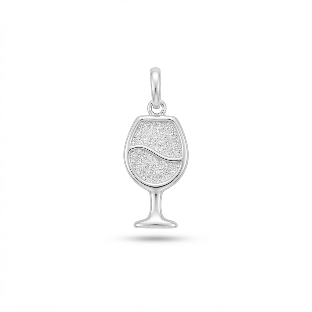Crystal Silver Wine Glass Charm