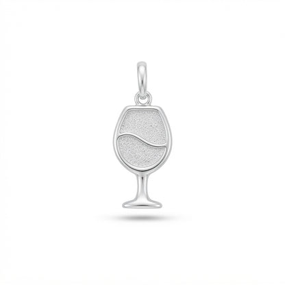 Crystal Silver Wine Glass Charm