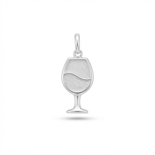 Crystal Silver Wine Glass Charm