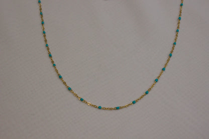 Dainty Turquoise Gold Necklace