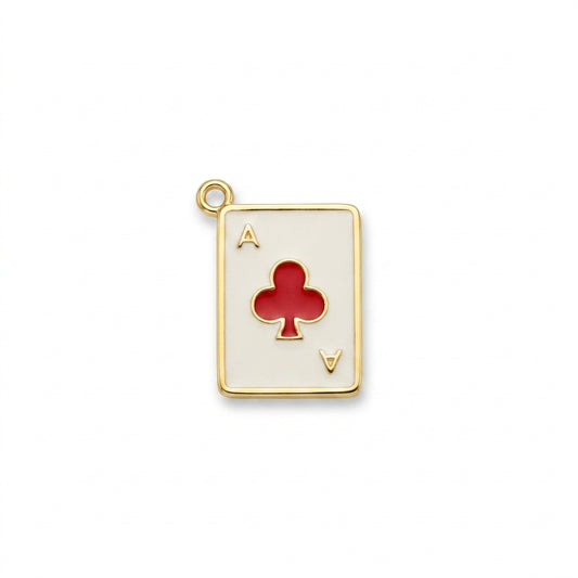 Enamel Ace Of Clubs Card Charm