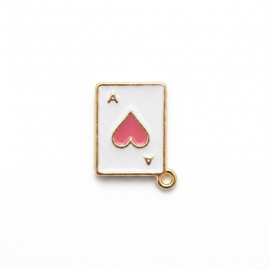Enamel Ace Of Hearts Card Charm
