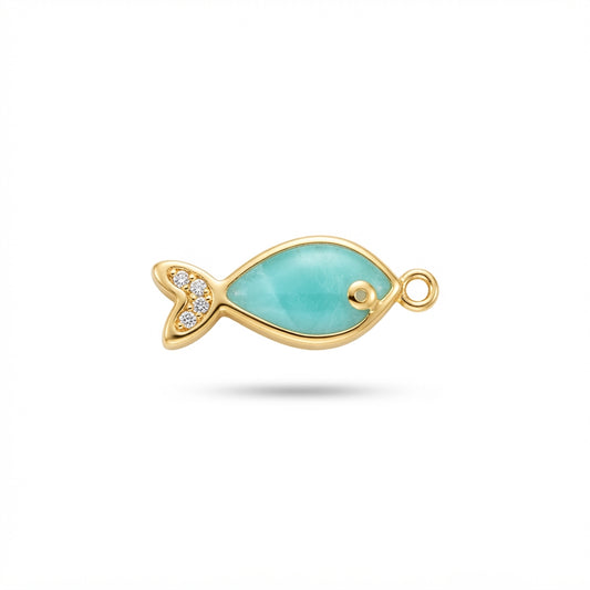 Enamel Blue Fish Charm